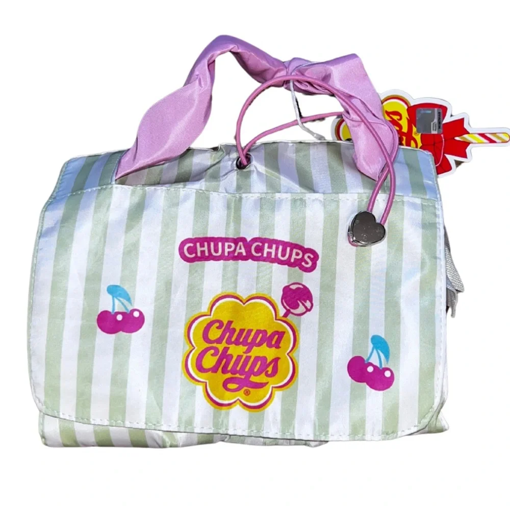 NWT Y2K Chupa Chups Striped Cherry Cosmetic Bag - Picture 4 of 6